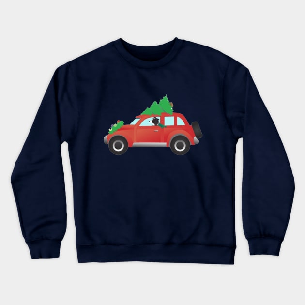 Dog Driving A Car Crewneck Sweatshirt by KidzyAtrt